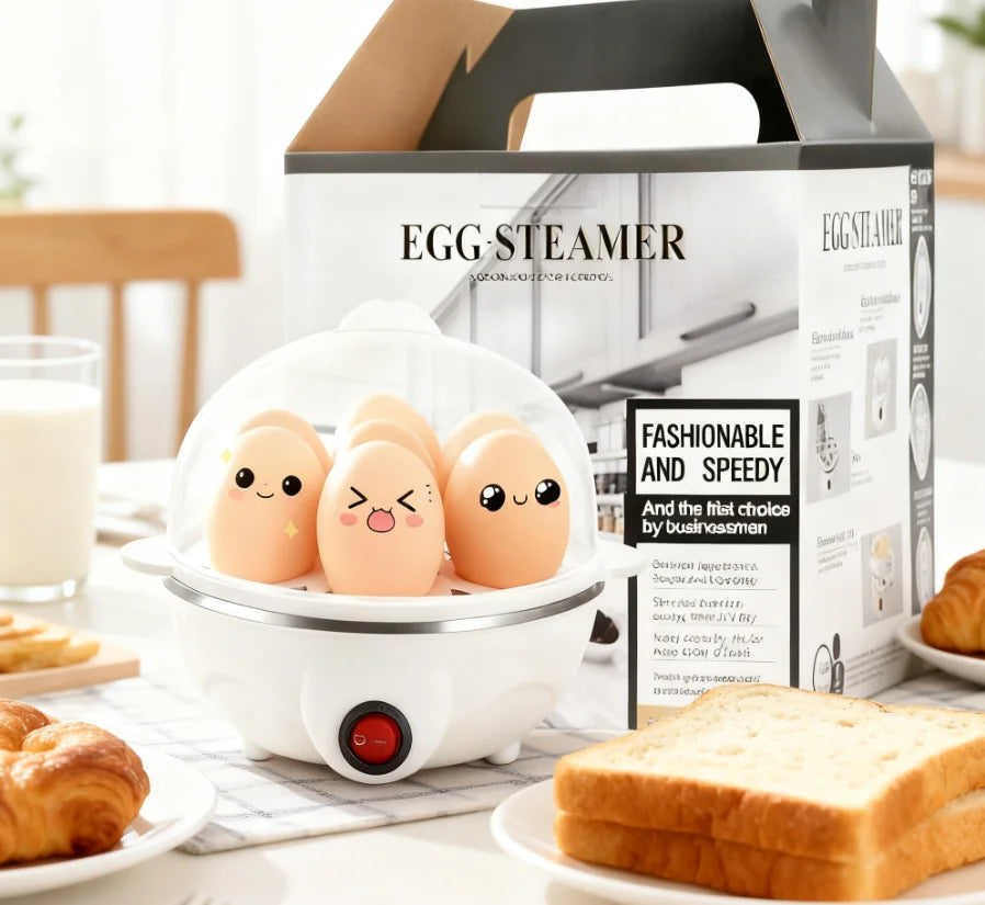 Revolutionize Your Breakfast with the 1-Person Mini Egg Cooker - Automatic Power Off & Multi-Functional Egg Maker for Effortless Cooking!