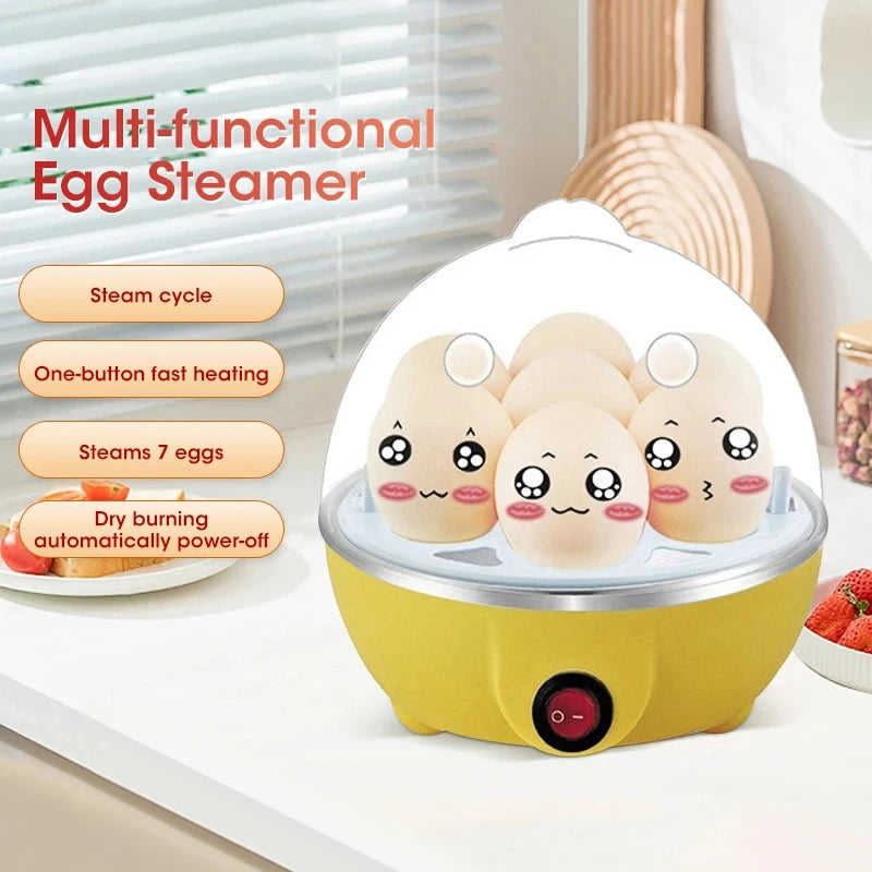 Revolutionize Your Breakfast with the 1-Person Mini Egg Cooker - Automatic Power Off & Multi-Functional Egg Maker for Effortless Cooking!