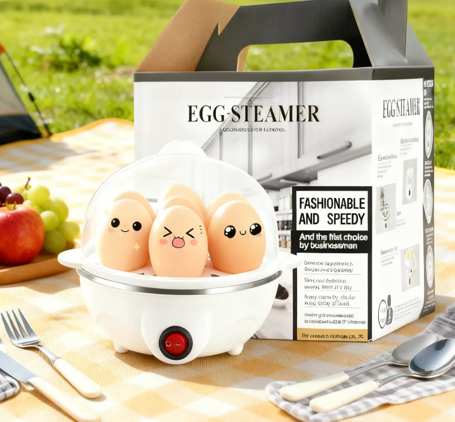 Revolutionize Your Breakfast with the 1-Person Mini Egg Cooker - Automatic Power Off & Multi-Functional Egg Maker for Effortless Cooking!